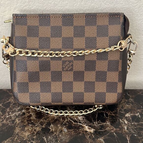 Louis Vuitton Damier Ebene Trousse Make Up Bag Mini Pochette - Picture 15 of 15